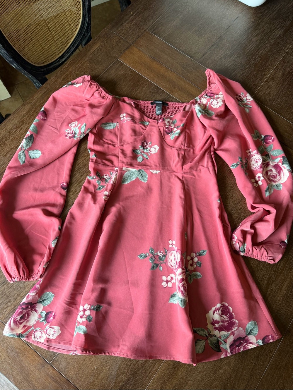 Forever 21 Floral Long-Sleeve Dress